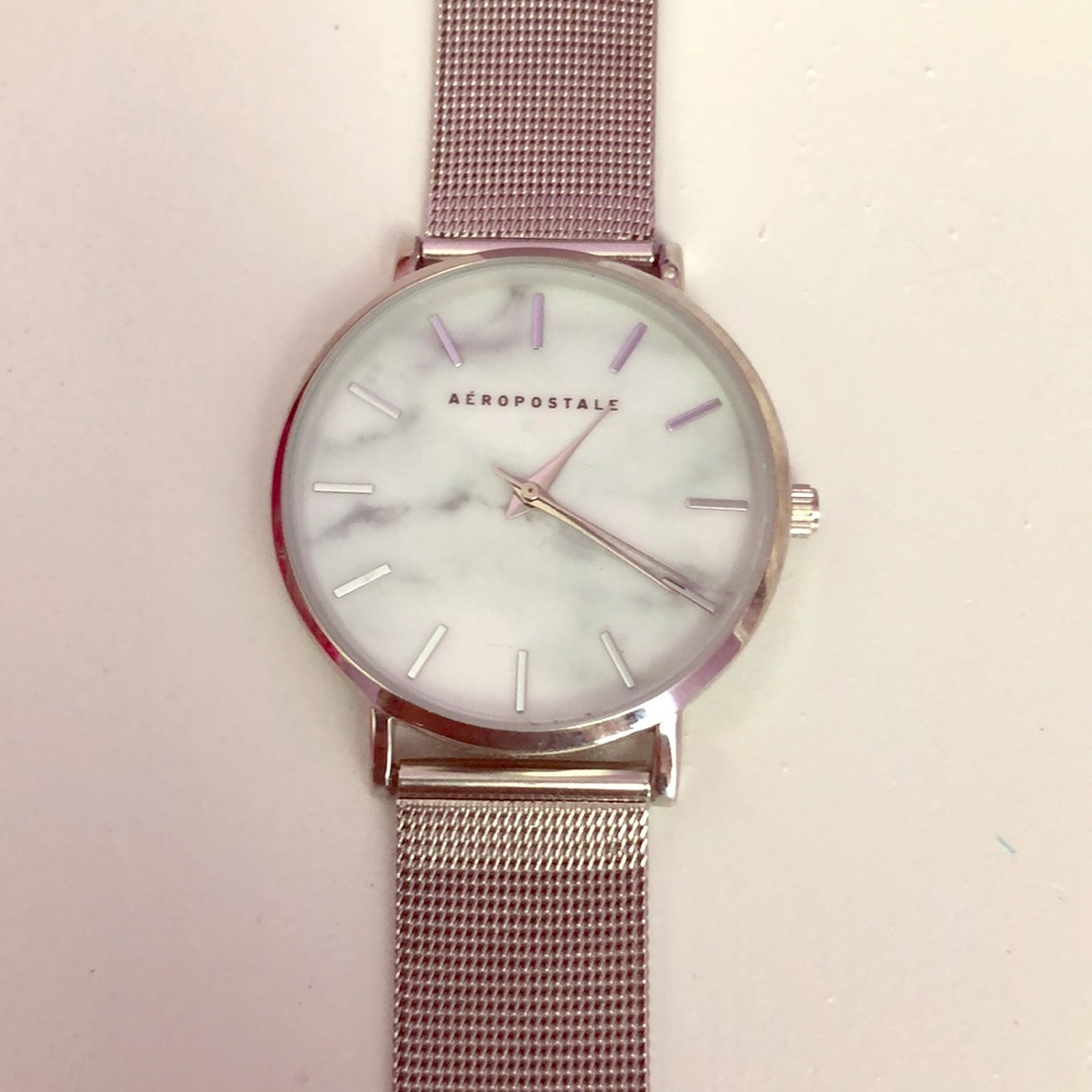 Silver marble aéropostale watch